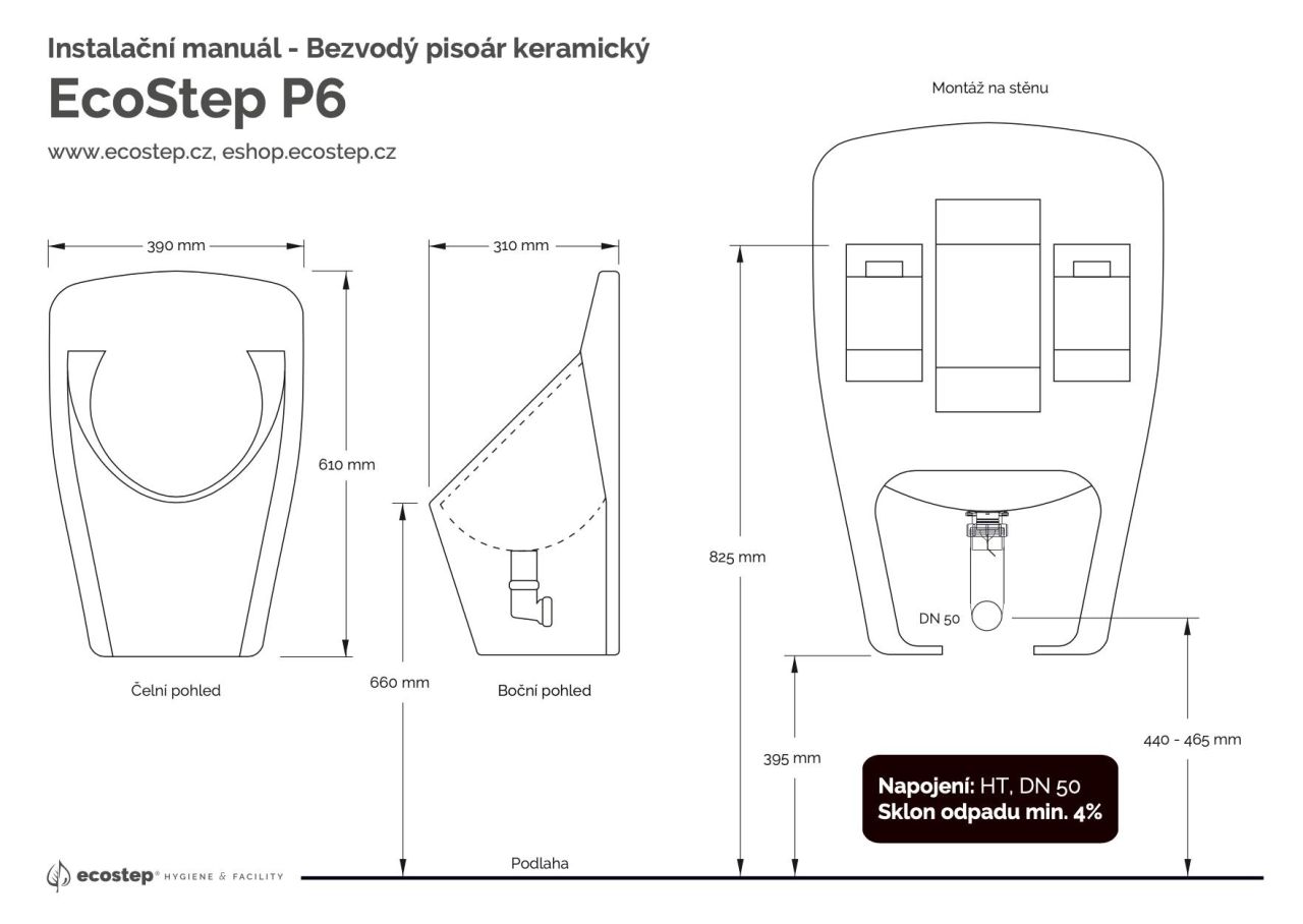 EcoStep P6 — vízmentes piszoár EcoStep P6 — vízmentes piszoár