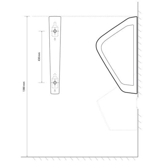 Válaszfal EcoStep vízmentes piszoárhoz P1.1 — Design kerámia, rögzítő készlettel Válaszfal EcoStep vízmentes piszoárhoz P1.1 — Design kerámia, rögzítő készlettel